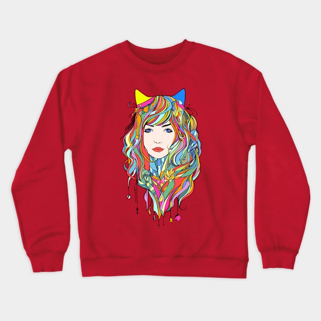 colorful girl Crewneck Sweatshirt by MangMARU